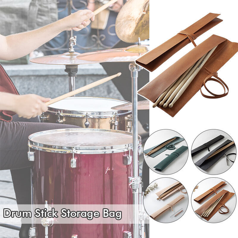 PU Leather Drumstick Storage Pouch Protector Bag Musical Instrument Drum Stick
