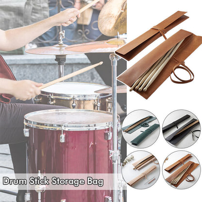 PU Leather Drumstick Storage Pouch Protector Bag Musical Instrument Drum Stick