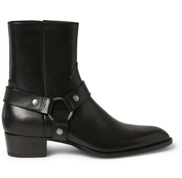 Chic Mens Side Zip Genuine Leather Suede Buckle Knight Ankle Boot Chelsea Shoes