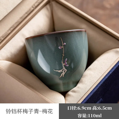 Guan Kiln Iron Tire Ceramic Tea Cup Cup TeaCups Gracked Glaze Split Ice Tea Gift