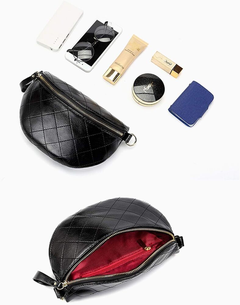 Dboar Fanny Packs Crossbody Shoulder Bag Women's Chest Vegan Black-m