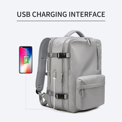 Women Travel Backpack 16 Inch 39L USB Charging Backpack Shoe Bag Hiking Backpack