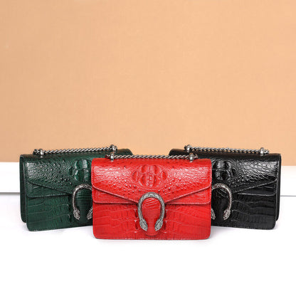 Handcrafted Real AlligatorCrocodile Skin Leather Luxury Women Sling Shoulder Bag