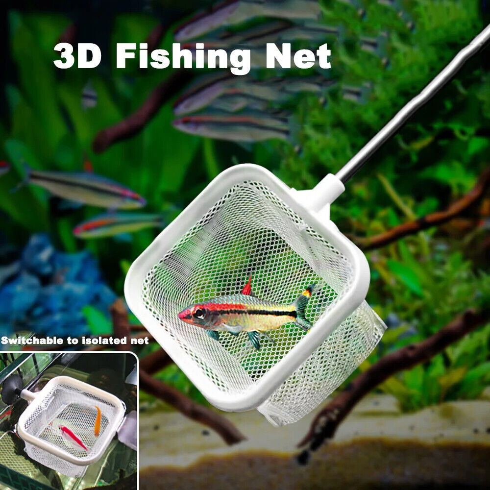 Aquarium Square Fishing Net Extendable Long Handle With Suction Cup Fishing Gear