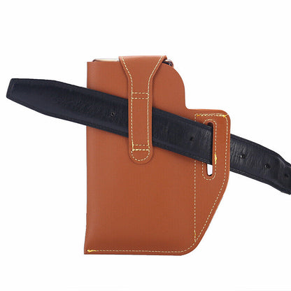 Men's Retro PU Leather Waist Bag Outdoor Belt Hanging Mobile Phone Key Bag Case