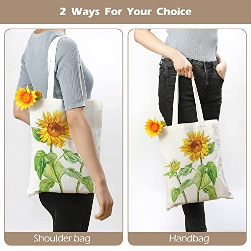 YOUKE OLA 10 Pieces Sublimation Tote Bags Printing Blank Canvas White