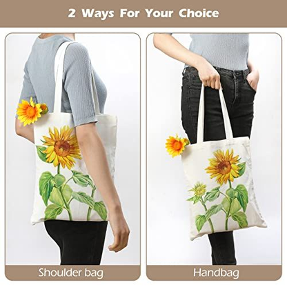YOUKE OLA 10 Pieces Sublimation Tote Bags Printing Blank Canvas White