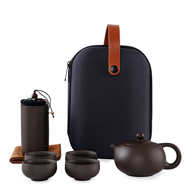 Portable Tea Cup Set Travel Camping Kung Fu Tea Pot Set with Storage Bag Gift
