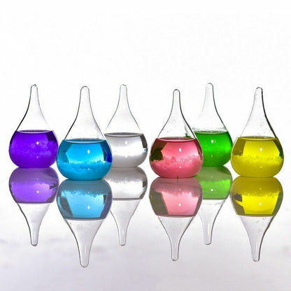 Weather Predictor Barometer 8x5cm Glass Droplet Storm Forecaster Bottles Decors