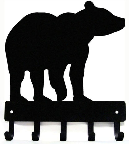 Bear #01 Key Rack Hanger - 6 inch Wide Metal Wall Art