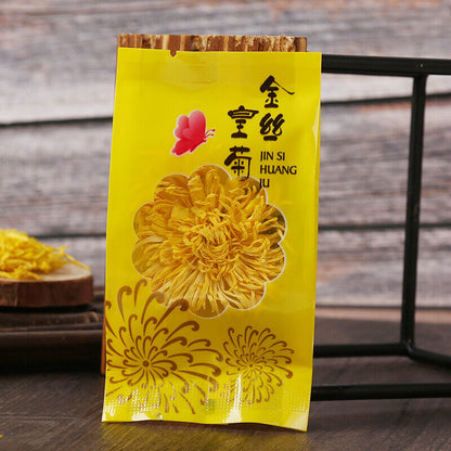 Organic Golden Chrysanthemum Tea Jin Si Huang Ju Fragrant Flowers Herbal Tea