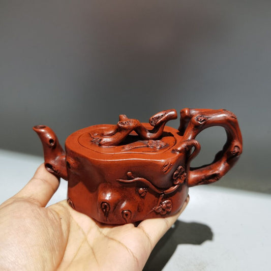 chinese yixing purple clay teapot tea set pot zisha ceramic plum blossom decor