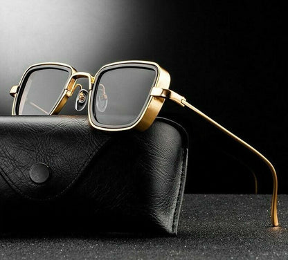 Vintage Steampunk Sunglasses Men Retro Metal Square Eyewear Trendy Women Shades