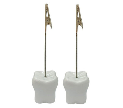 Business Card Holder Tooth Shaped Dental Clinic Desk Decoration Resin 3.5x3x13cm