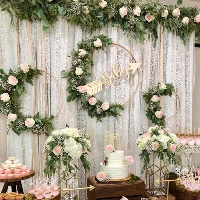Floral Hoop Round Metal Wreath Macrame Wedding Engagement DIY Dream Catcher Ring