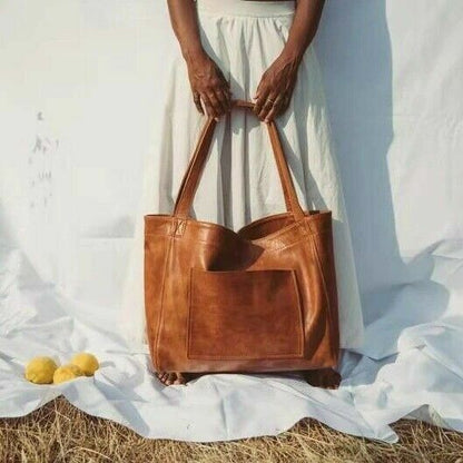 Women Extra Large Casual Soft Leather Handbag Shoulder Shopper PU Tote Bag ##
