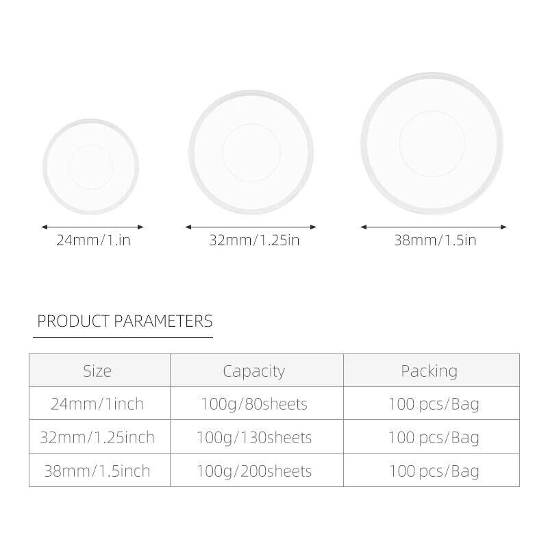 Binder Rings 100Pcs Plastic Clear Notebooks Planners Binding Mushroom Hole Discs