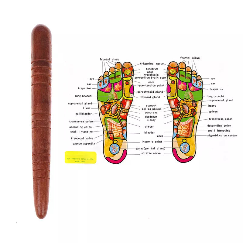 Wooden Foot Spa Physiotherapy Reflexology Set Foot Massage Massager Stick Tool