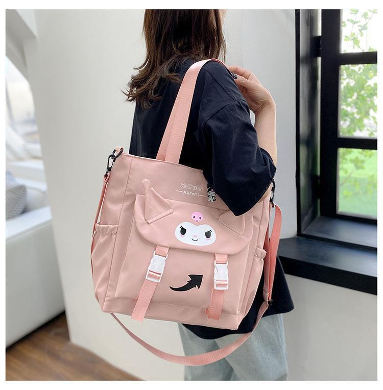 Women Kuromi Shoulder Messenger Bag Cute Girl's Cartoon Travel Storage Bag Gifts