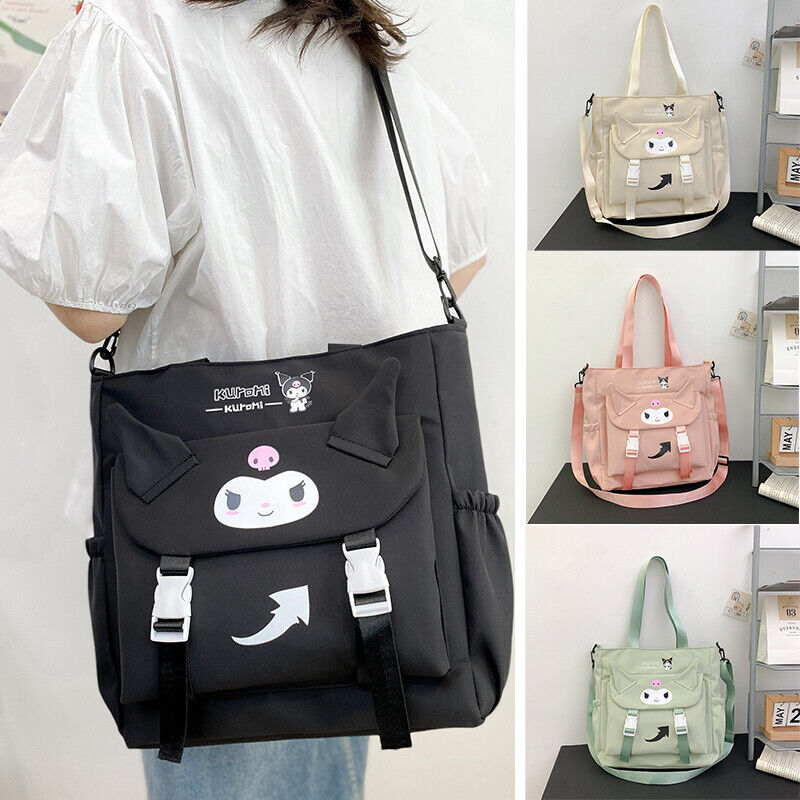 Women Kuromi Shoulder Messenger Bag Cute Girl's Cartoon Travel Storage Bag Gifts