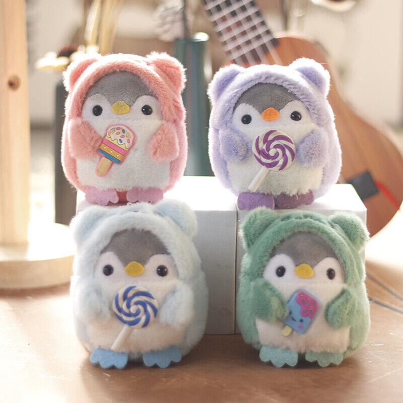 Cartoon Lollipop Penguin Plush Dolls Toys Key Ring Bag Pendant Accessries Gift