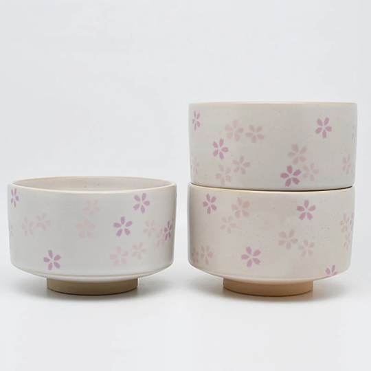 Ceramic Matcha Set Handpainted Cherry Matcha Set with Whisk and Chasen Holder