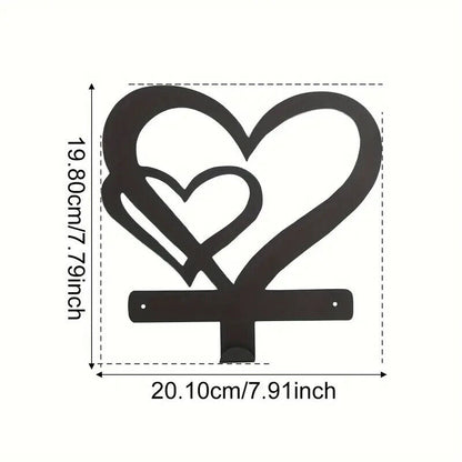 1pc Creative Heart Wall Mounted Multi-Purpose Hooks - Ideal For Organizing Keys