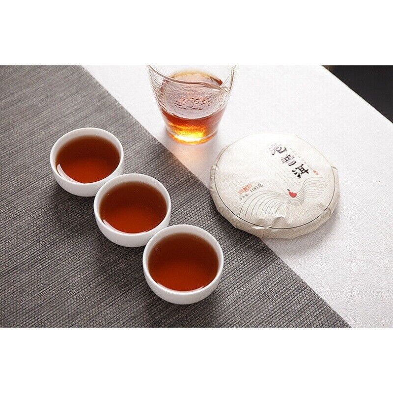 100g Yunnan Pu'er Tea Menghai Ripe Tea Old Pu'er Jiao Mu Ripe Tea Cake