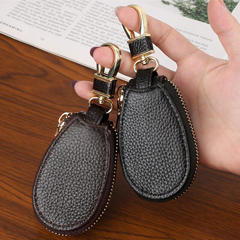 1pcs PU Leather Car Key Chain Protection Bag Zipper Holder Case Cover Universal