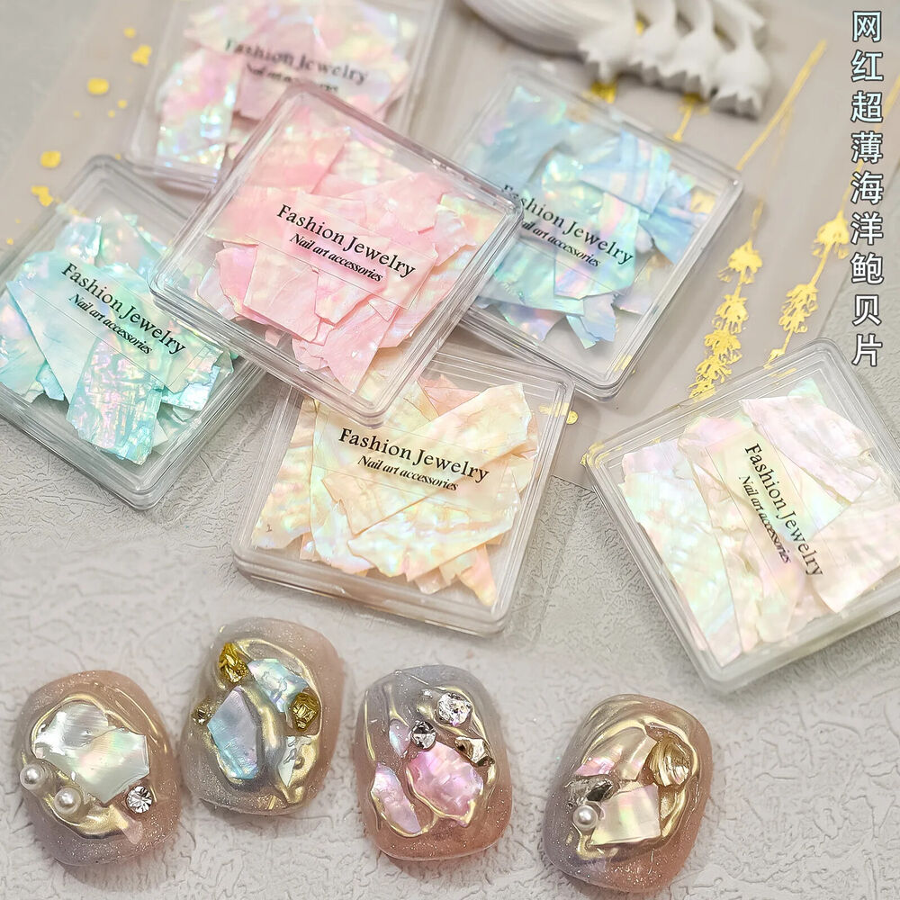 Nail Art Decorations 1 Box Abalone Shell Flakes Glitter DIY Manicure Accessories