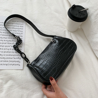 Women's Shoulder Bag PU Leather Milk Tea Bag Sling Handbag Zipper Square Bag