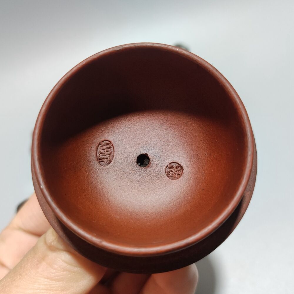 Vintage Chinese Yixing Purple Clay Teapot Zisha Ceremony Carving Collectible Art