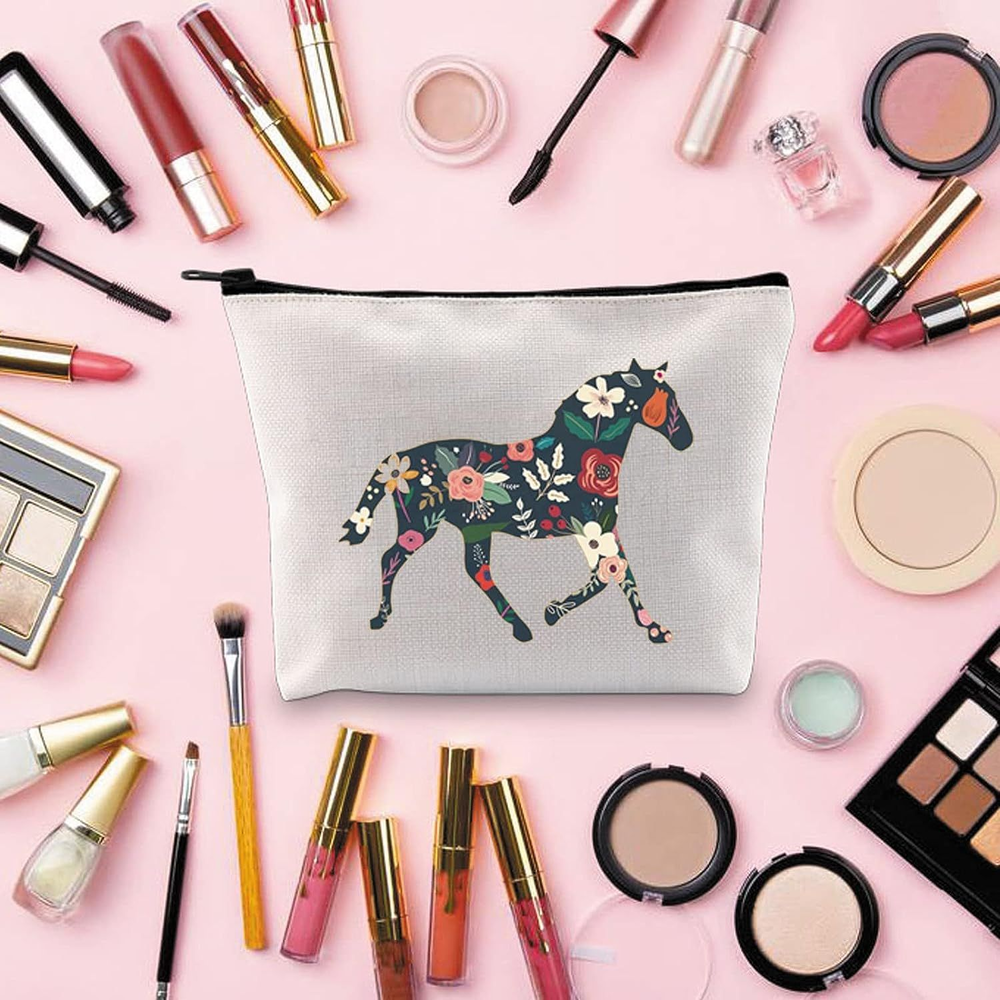 TOBGBE Horse Gift Lover Makeup Bag Inspirational for Women...