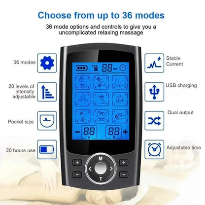 Tens Unit Rechargeable Muscle Stimulator Massager Pain Relief Dual Channel