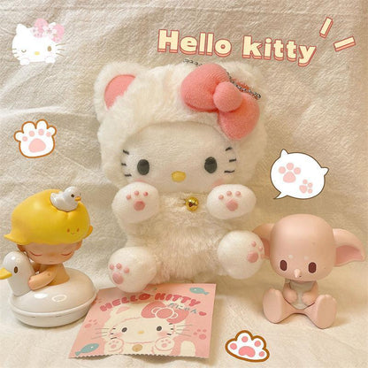10CM Hello Kitty Doll Toy Keychain Schoolbag Pendant Ornament Plush Toy Keychain