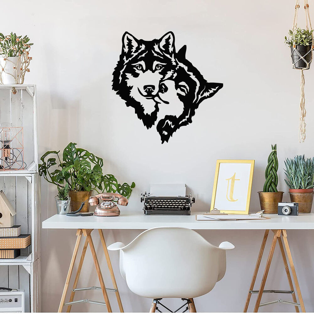 Metal Wall Art - Wolves -Wall Silhouette Metal Wall Decor Home Office Decoration