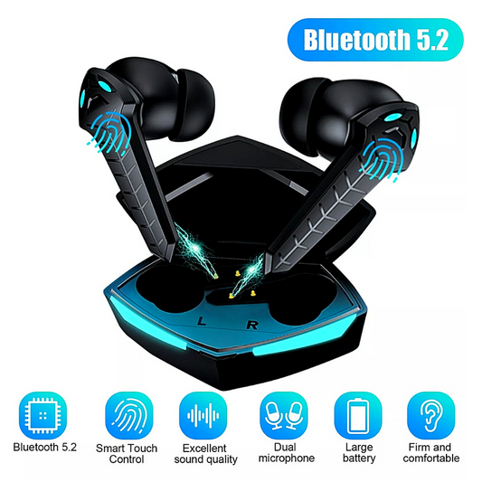 Audifonos Gamer inalambricos Bluetooth 5.2 Auriculares Para Juegos Dual Gaming