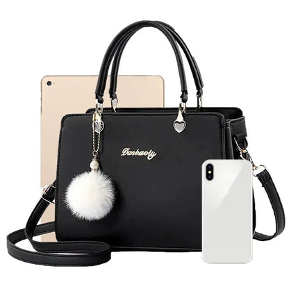 Women Plush Handbag Bag Stylish Purse Tote Bag PU Top Handle Shoulder Bags