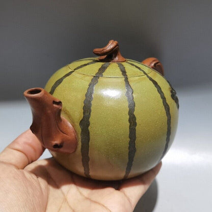 Chinese Yixing Purple Clay Teapot Zisha Handmade Ceramic Watermelon Teaware Fine