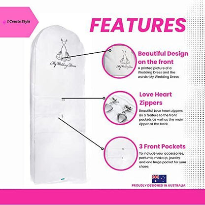 Garment Bag for Wedding Dress-Bridal Cover Your Long One_Size, White