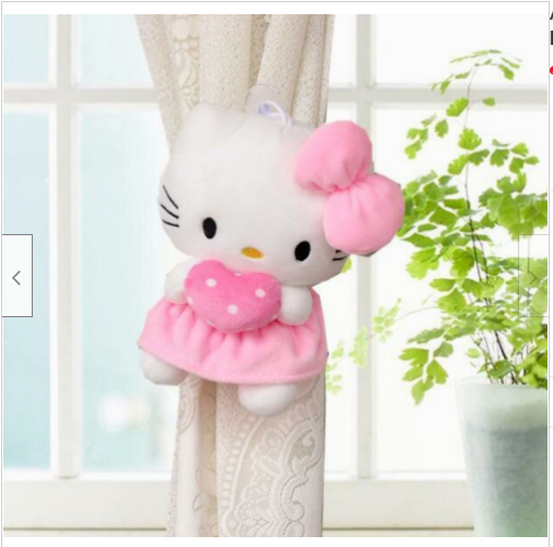 2PCS Cute Hello Kitty Curtain Elastic Plush Curtain Buckle Home Decor Gift￥#