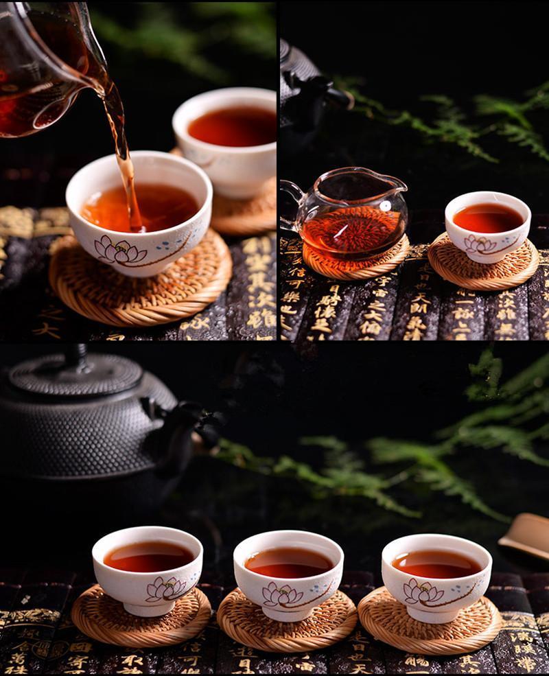 357g Cooked Pu-erh Tea Cake Pu'er Ripe Tea Menghai Spring Collectible Black Tea