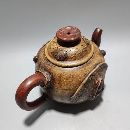 Vintage Chinese Yixing Purple Clay Teapot Zisha Ceremony Carving Collectible Art