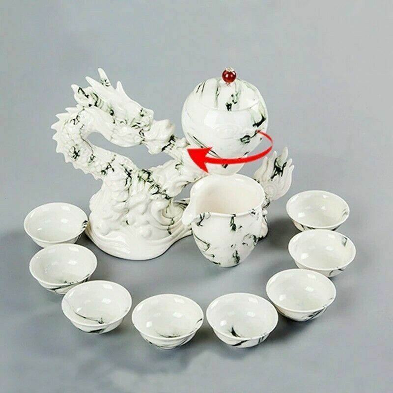 Creative Porcelain Chinese Tea Set 8 Cups Dragon Teapot Teaware Set Kung Fu Set