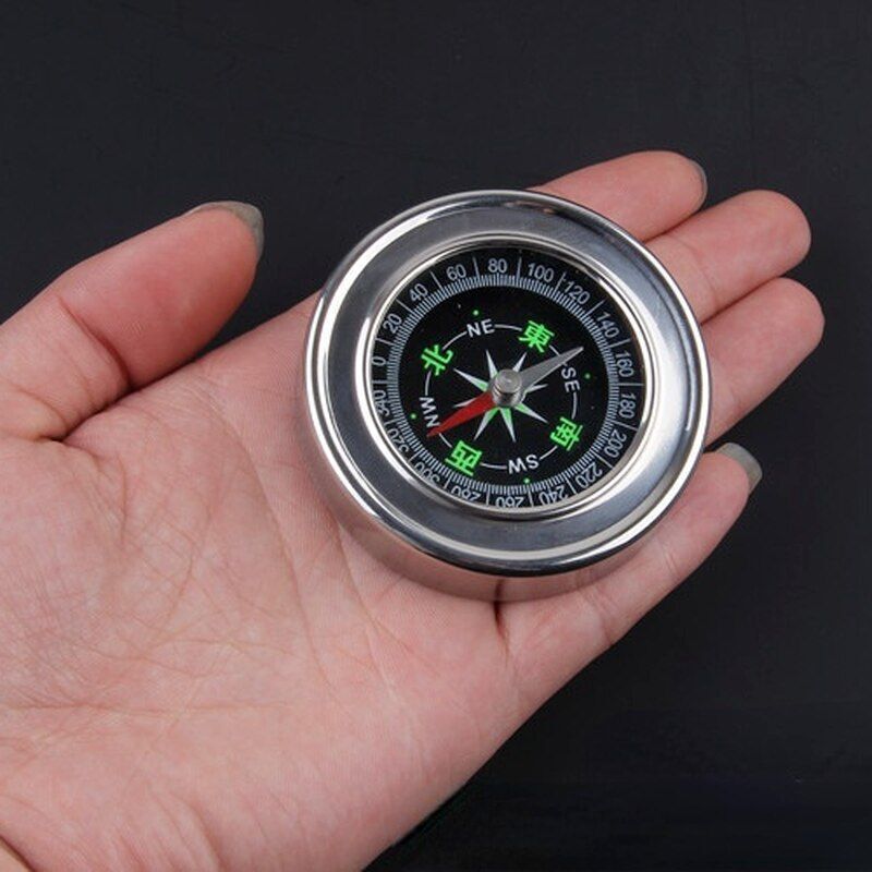Stainless Steel Compass 60mm Portable Mountaineering Outdoor Tourism Metal Small