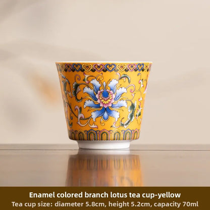 70Ml enamel color teacup ceramic master cup personal cup household tea set -