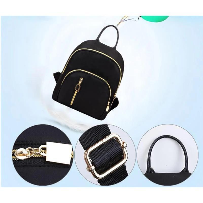 Waterproof Mini Backpack Women Purse Nylon Shoulder Rucksack Small Travel Bag
