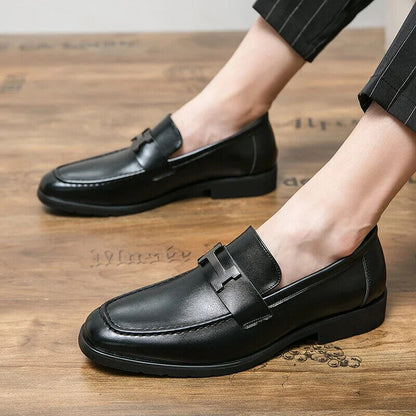 Men Shoes Dress Loafers Genuine Leather Business Shoes Men Wedding Shoes