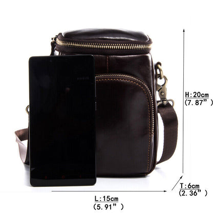 100% Genuine Leather Men's Shoulder Bags Pouch Hook Funny Belt Pack Waist Pack