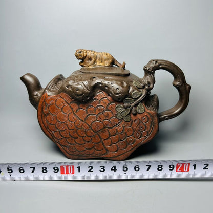 Chinese Yixing Purple Clay Teapot Tea Set Pot Zisha Ceramic Cute Decor Figurine
